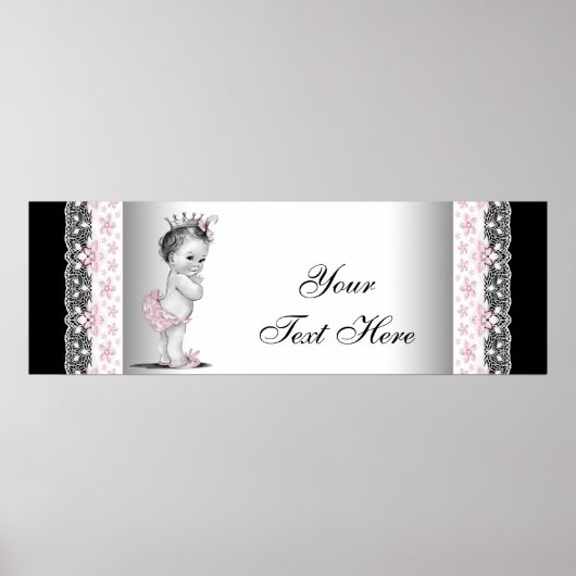 Pink Vintag Baby Girl Princess Poster (Vorne)