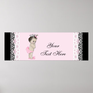 Pink Vintag Baby Girl Princess Poster