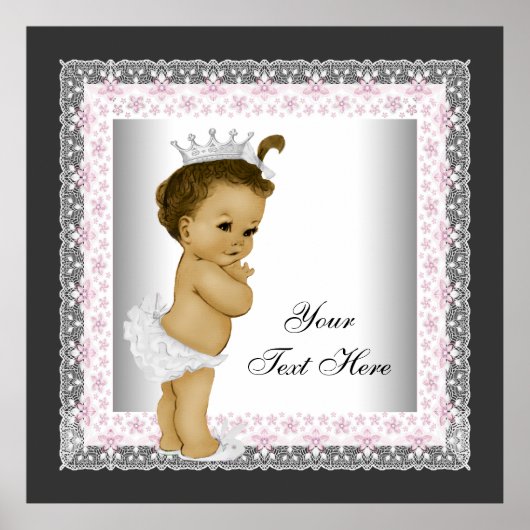 Pink Vintag Baby Girl Princess Poster (Vorne)