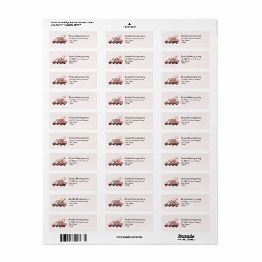 Pink Vintag Bauer LKW-Adresse (Vorne)