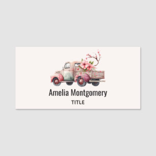 Pink Vintag Bauer Truck Namensschild