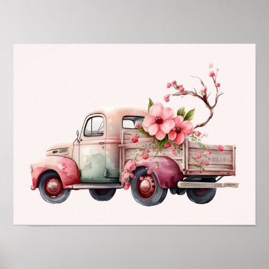 Pink Vintag Bauer Truck Poster (Vorne)