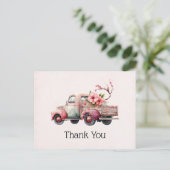 Pink Vintag Bauer Truck Postkarte (Stehend Vorderseite)