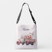 Pink Vintag Bauer Truck Tragetaschen Mit Langen Trägern (Rückseite)