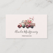 Pink Vintag Bauer Truck Visitenkarte (Vorderseite)