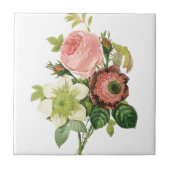 Pink Vintag Bouquet Fliese (Vorderseite)