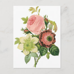 Pink Vintag Bouquet Postkarte