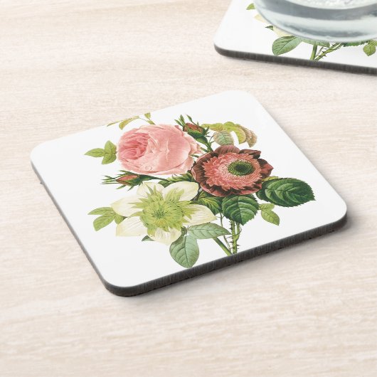 Pink Vintag Bouquet Untersetzer (Linke Seite)