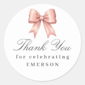 Pink Vintag Bow Vielen Dank Baby Shooting Sticker (Vorderseite)