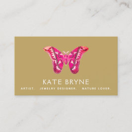 Pink Vintag Butterfly Business Card Visitenkarte