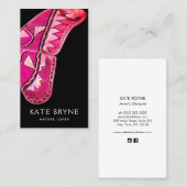 Pink Vintag Butterfly Business Card Visitenkarte (Vorne/Hinten)