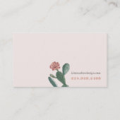 Pink Vintag Cactus Business Cards Visitenkarte (Rückseite)