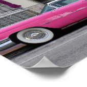 Pink Vintag Cadillac, Florida Poster (Ecke)