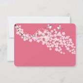 Pink Vintag Cherry Blossom Chickadee Wedding RSVP (Rückseite)