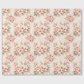 Pink Vintag Flora Weihnachten Geschenkpapier (Flach)