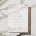 Pink Vintag Floral Chinoiserie Babydusche Einladung<br><div class="desc">Laden Sie Freunde und Familie ein,  sich mit dieser pinkfarbenen Chinoiserie-Babydusche-Einladung an der Freude Ihrer kleinen Ankunft zu beteiligen.</div>