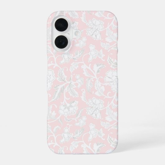 Pink Vintag Floral iPhone 16 Fall Hülle (Rückseite)
