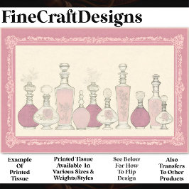 Pink Vintag Floral Parfüms AE6 Decoupage Seidenpapier