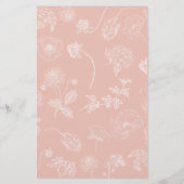 Pink Vintag Floral Vorhersagen Kinderduschenspiel (Rückseite)