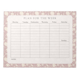 Pink Vintag Floral Weekly Planer Tearaway Notizblock