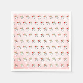 Pink Vintag Jolly Santa Lächeln Weihnachten Serviette