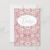 Pink Vintag Lace Flat Danke Karte (Vorderseite)