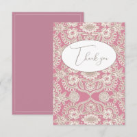 Pink Vintag Lace Flat Danke Karte