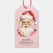 Pink Vintag Retro Weihnachten Weihnachten Geschenkanhänger (Vorderseite)