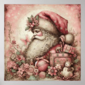 Pink Vintag Santa Poster (Vorne)