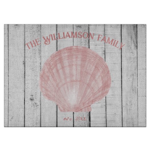 Pink Vintag Scallop Muschel Cutting Board Schneidebrett (Vorderseite)