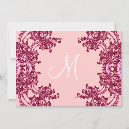 PINK VINTAG SWIRL JUNGGESELINNEN-ABSCHIED INVITATI EINLADUNG (Vorderseite)