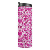 PINK VINTAG TROPICAL FOLKART DRUCKEN THERMOSBECHER (Nach rechts gedreht)