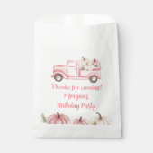 Pink Vintag Truck Pumpkin Birthday Party Geschenktütchen (Vorderseite)