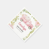 Pink Vintag Truck Pumpkin Cocktail Papier Napkins Serviette (Ecke)