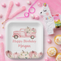 Pink Vintag Truck Pumpkin Girl Geburtstagsparty