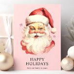 Pink Vintag Watercolor Weihnachten<br><div class="desc">Senden Sie feierliche Grüße mit unserer Pink Vintag Watercolor Weihnachtskarte Weihnachtsmann Claus! Diese bezaubernde Karte zeigt eine nostalgische Aquarellbilder des Santa Claus Set vor einem lebendigen Hintergrund, die mit zarten Schneeflocken geschmückt sind. Diese Karte ist ideal, um den Feiertagssjubiläum zu verbreiten, und erweckt den zeitlosen Weihnachtsgeist. Das Innere ist leer,...</div>