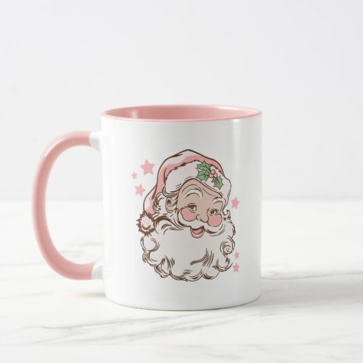 Pink Vintag Weihnachten Weihnachten Tasse (Links)