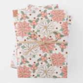 Pink Vintag Weihnachts-Weihnachtsspielzeug Geschenkpapier Set (Beispiel)