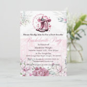 Pink Vintag Western Cowgirl Junggeselinnen-Abschie Einladung (Stehend Vorderseite)