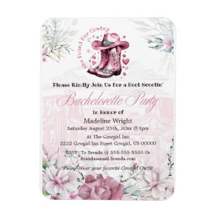 Pink Vintag Western Cowgirl Junggeselinnen-Abschie Magnet