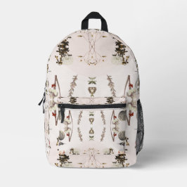 Pink Vintag Whimsical Botanical Bedruckter Rucksack