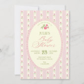 Pink vintage baby shower einladung (Vorderseite)
