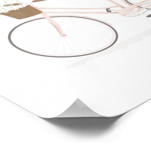 Pink Vintage Bike Poster (Ecke)