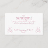 Pink Vintage Blumengarnitur Babydusche Windeln Begleitkarte (Vorderseite)