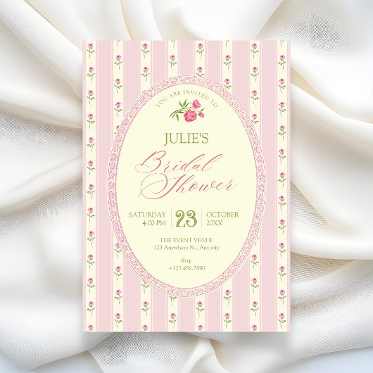 Pink vintage bridal shower einladung