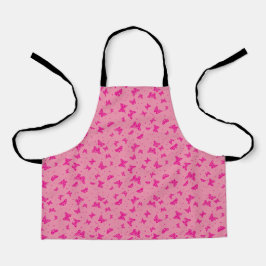 Pink vintage butterfly motif pattern schürze