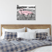 Pink Vintage Car Leinwanddruck (Insitu (Schlafzimmer))