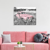 Pink Vintage Car Leinwanddruck (Insitu (Wohnzimmer))