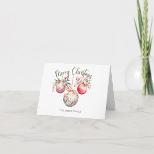 PINK VINTAGE CHRISTMAS ORNAMENT KARTE
