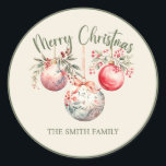 PINK VINTAGE CHRISTMAS ORNAMENT RUNDER AUFKLEBER<br><div class="desc">Machen Sie Ihren Urlaub besonders mit diesem einzigartigen und festlichen Weihnachtsaufkleber aus Pink Vintage - denn die Präsentation ist genauso wichtig wie das Geschenk selbst!</div>